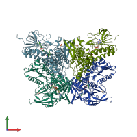 PDB entry 2zz0 coloured by chain, front view.