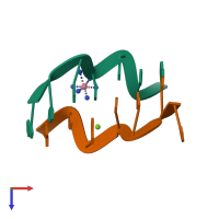 PDB entry 312d coloured by chain, top view.