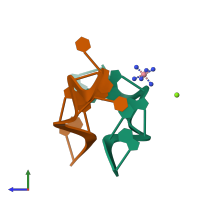 PDB entry 314d coloured by chain, side view.