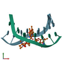 PDB entry 316d coloured by chain, front view.