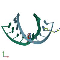 PDB entry 319d coloured by chain, front view.