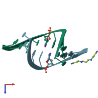 PDB entry 319d coloured by chain, top view.