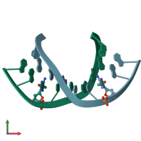 PDB entry 322d coloured by chain, front view.