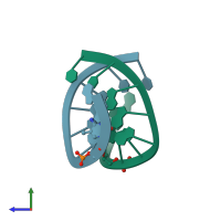 PDB entry 322d coloured by chain, side view.