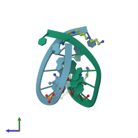 PDB entry 324d coloured by chain, side view.