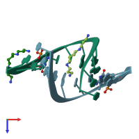 PDB entry 324d coloured by chain, top view.