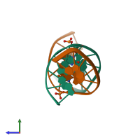 PDB entry 329d coloured by chain, side view.