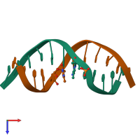 PDB entry 329d coloured by chain, top view.
