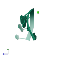 PDB entry 333d coloured by chain, side view.