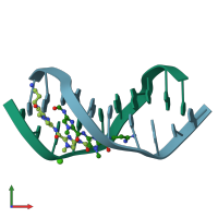 PDB entry 334d coloured by chain, front view.