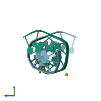 PDB entry 334d coloured by chain, side view.