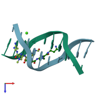 PDB entry 334d coloured by chain, top view.