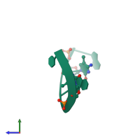 PDB entry 339d coloured by chain, side view.