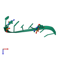 PDB entry 339d coloured by chain, top view.