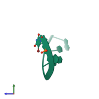 PDB entry 344d coloured by chain, side view.