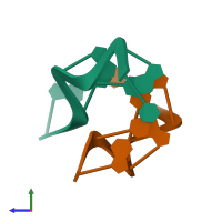 PDB entry 351d coloured by chain, side view.