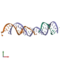 PDB entry 357d coloured by chain, front view.