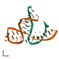 PDB entry 359d coloured by chain, front view.