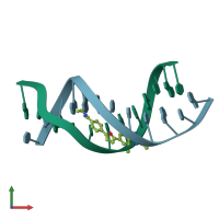 PDB entry 360d coloured by chain, front view.