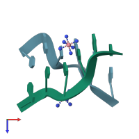 PDB entry 362d coloured by chain, top view.