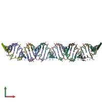 PDB entry 363d coloured by chain, front view.