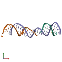 PDB entry 364d coloured by chain, front view.