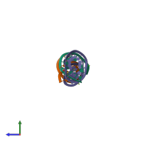 PDB entry 364d coloured by chain, side view.