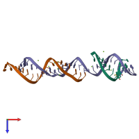 PDB entry 364d coloured by chain, top view.