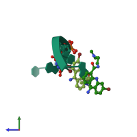 PDB entry 366d coloured by chain, side view.