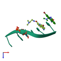 PDB entry 366d coloured by chain, top view.
