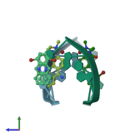 PDB entry 367d coloured by chain, side view.
