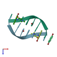 PDB entry 367d coloured by chain, top view.