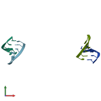 PDB entry 377d coloured by chain, front view.