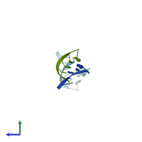 PDB entry 377d coloured by chain, side view.