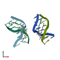 PDB entry 378d coloured by chain, front view.