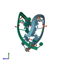 PDB entry 383d coloured by chain, side view.