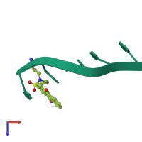 PDB entry 386d coloured by chain, top view.