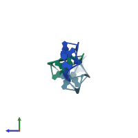 PDB entry 390d coloured by chain, side view.