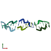 PDB entry 391d coloured by chain, front view.