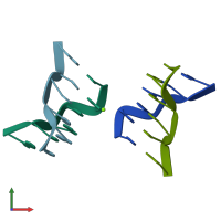 PDB entry 392d coloured by chain, front view.