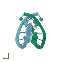 PDB entry 394d coloured by chain, side view.