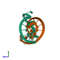 PDB entry 397d coloured by chain, side view.