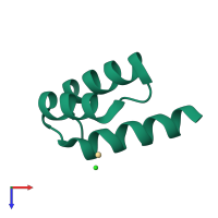 PDB entry 3a02 coloured by chain, top view.