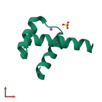 PDB entry 3a03 coloured by chain, front view.