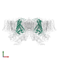 Photosystem II protein D1 in PDB entry 3a0b, assembly 1, front view.