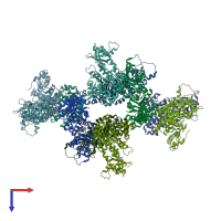 PDB entry 3a12 coloured by chain, top view.