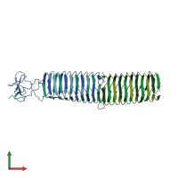 PDB entry 3a1m coloured by chain, front view.