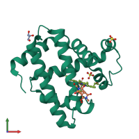 PDB entry 3a2g coloured by chain, front view.