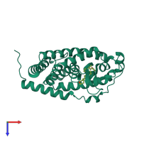 PDB entry 3a2i coloured by chain, top view.