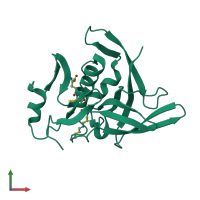 PDB entry 3a2y coloured by chain, front view.